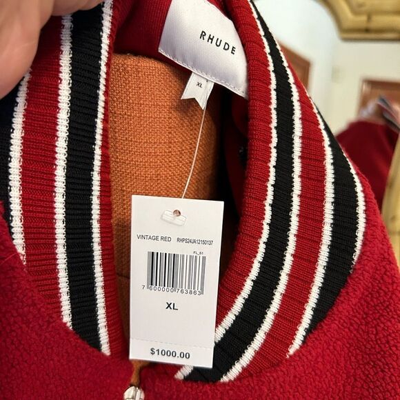 Men’s Rhude  quarter zip varsity sweatshirt, size XL - Picture 5 of 8